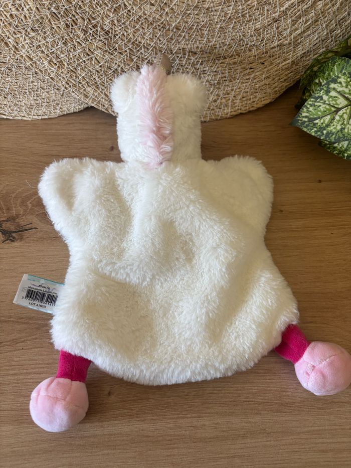 Doudou marionnette licorne blanc rose poussière d étoiles baby nat - photo numéro 3