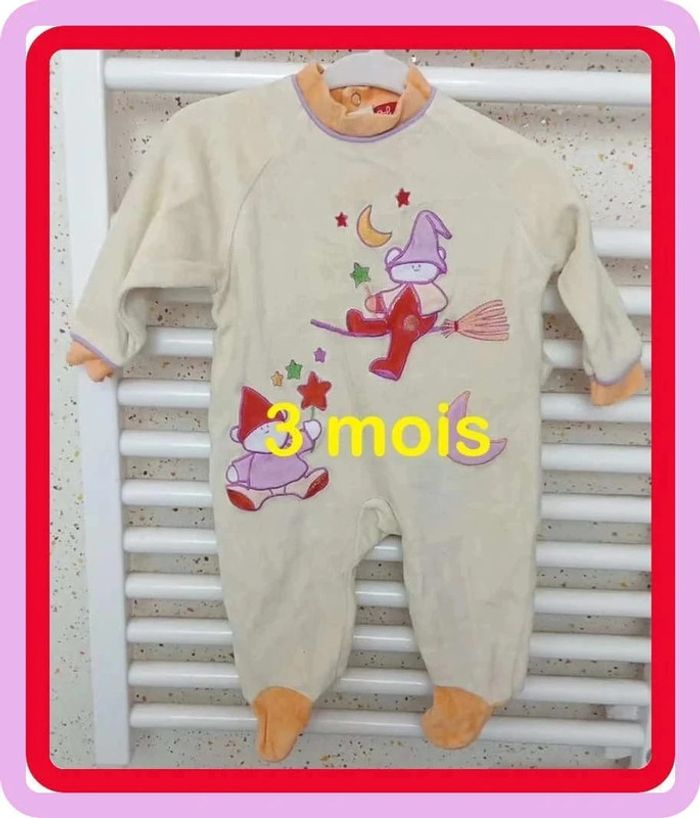 Pyjama jaune orange parme motif multicolore Bob & Julie Taille 3 mois