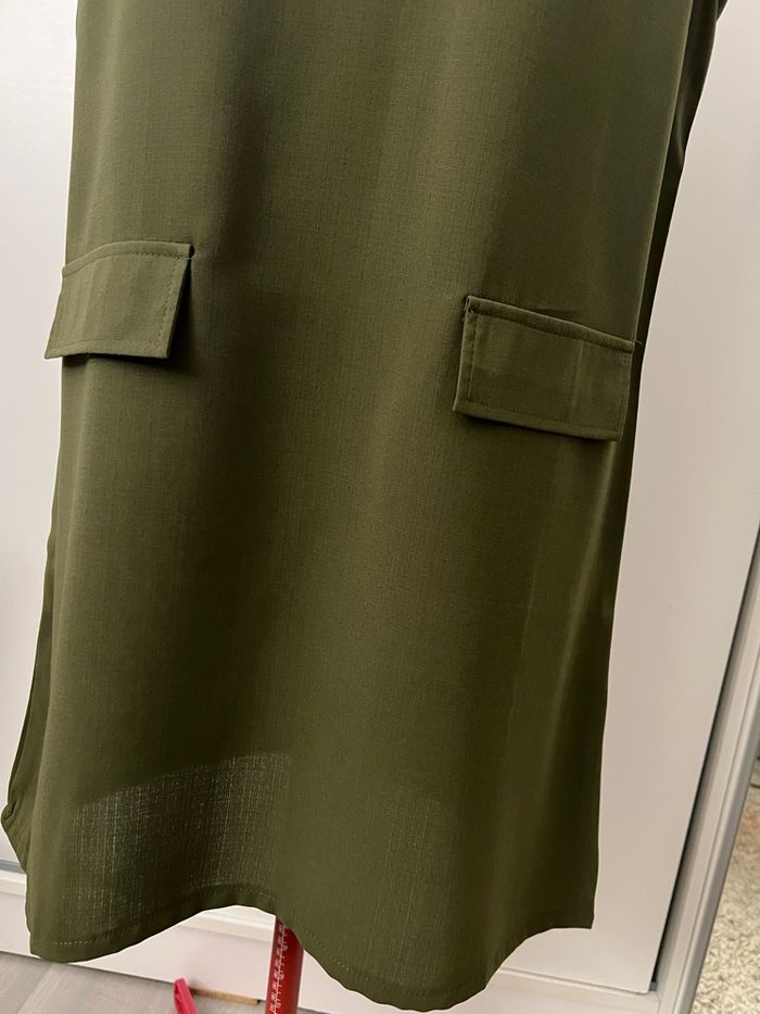 Robe sans manches droite voile kaki D&Z Fashion