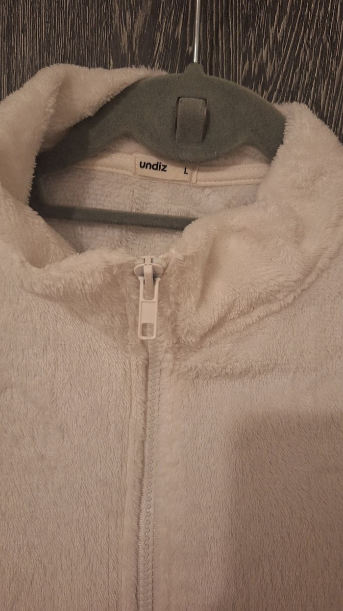 Veste polaire col haut fermeture éclair blanc - photo numéro 4