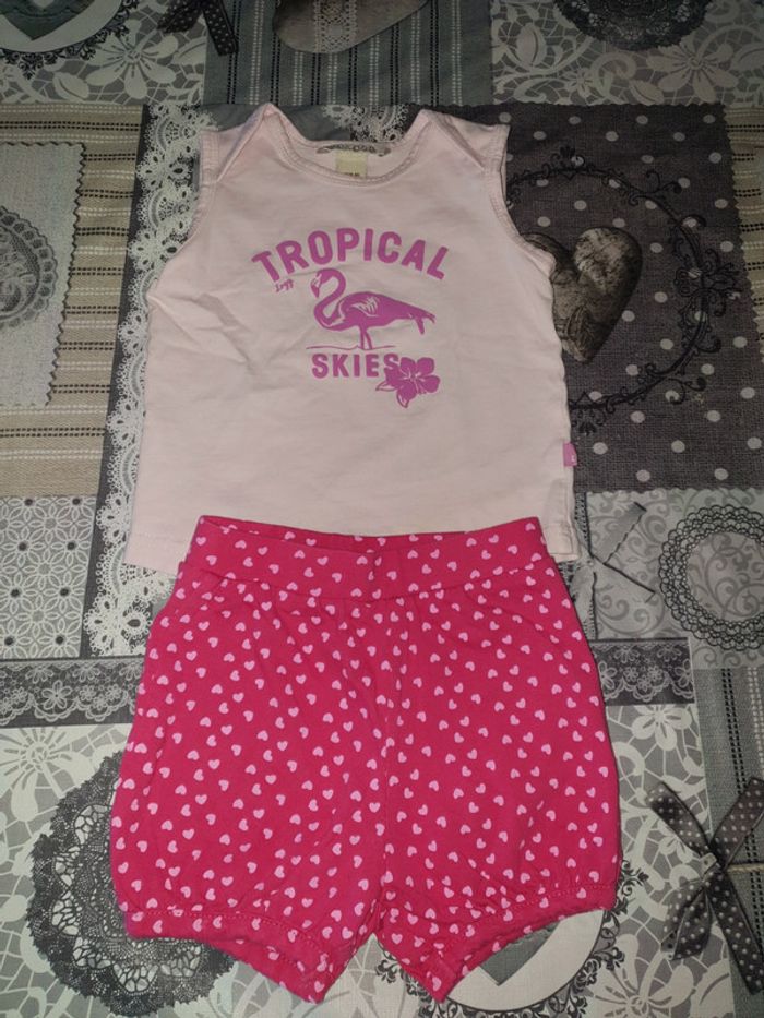 Ensemble short et débardeur 6/9 mois - photo numéro 2