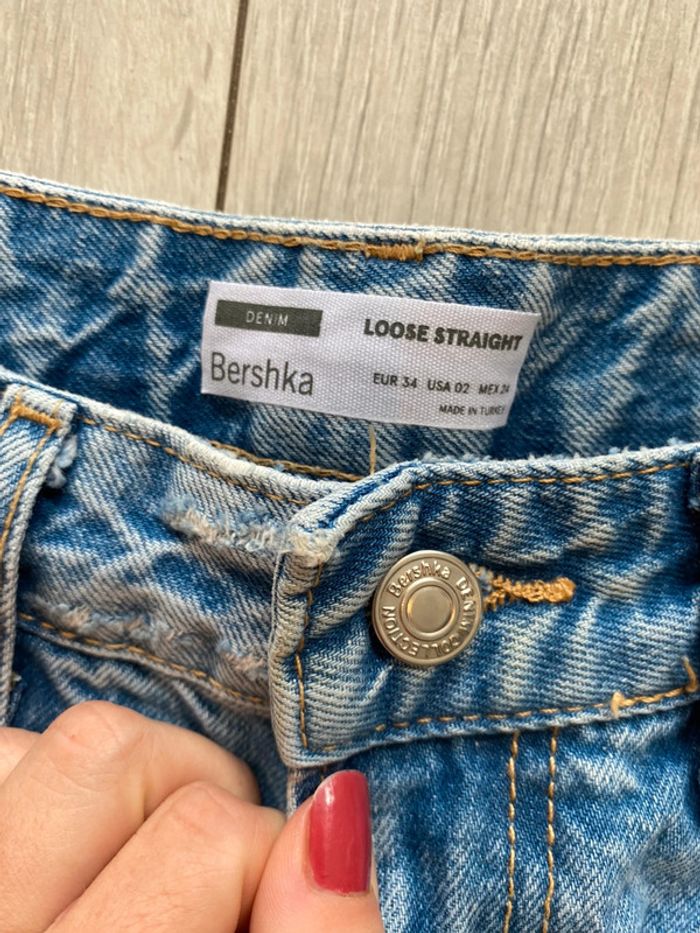 Pantalon jean Bershka taille XS / 34 troue et large / boyfriend - photo numéro 2