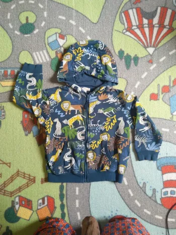 Gilet a capuche animaux de la savane, Du Pareil au Même, taille 4 ans / 104 cm