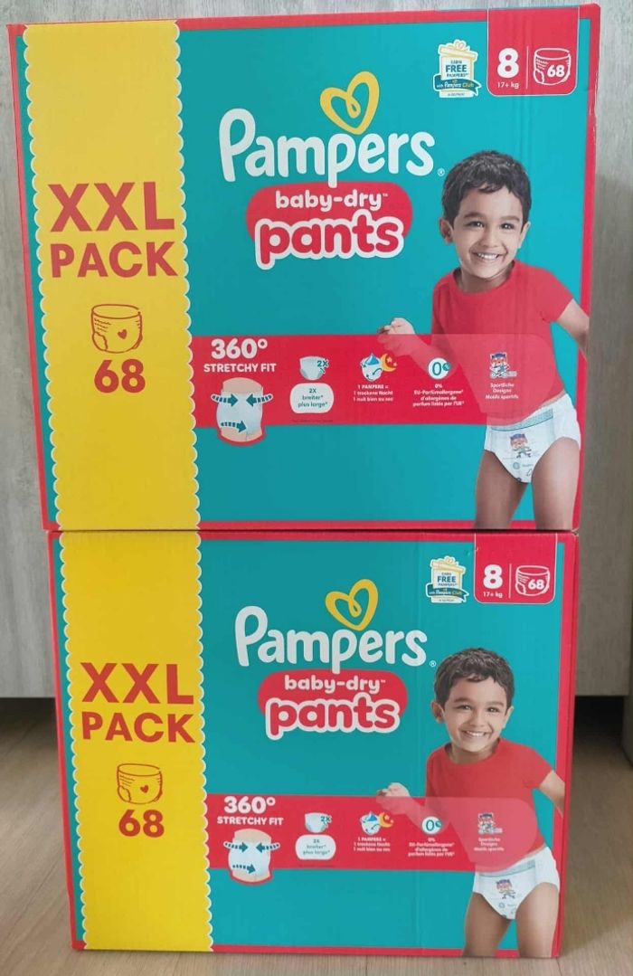Lot couches pampers baby dry pants taille 8