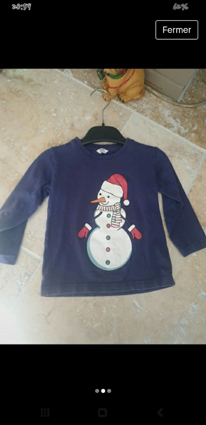 haut manches longues noel 12 . 18 mois