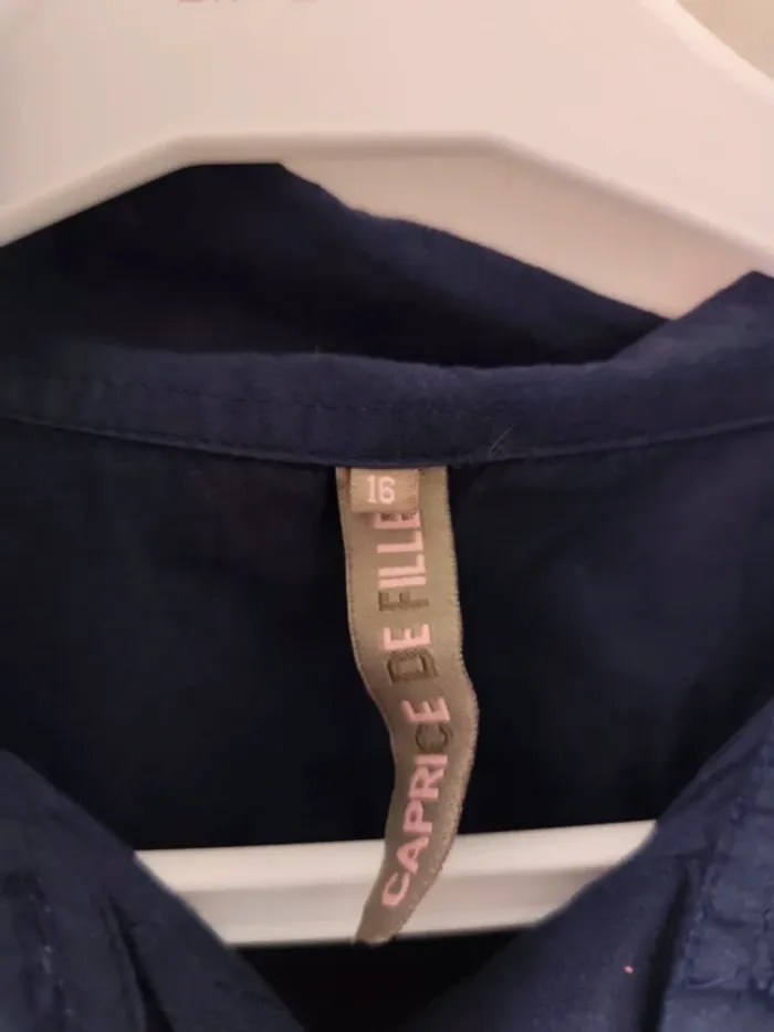 Adorable chemise bleu marine caprice de fille taille 16 ans - photo numéro 2