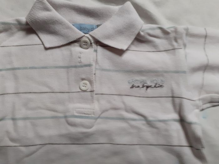 Sweet polo blanc rayé col chemise - photo numéro 2