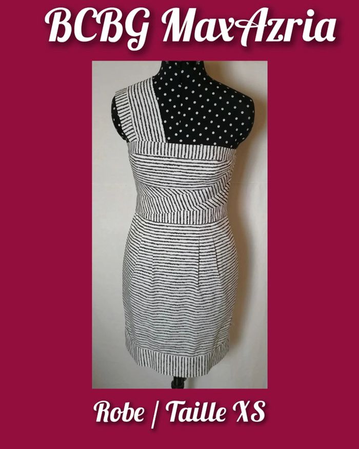 Robe rayures noir blanc Taille XS Bcbg MaxAzria