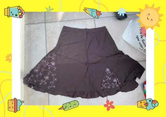 Jupe trapèze marron L 40
