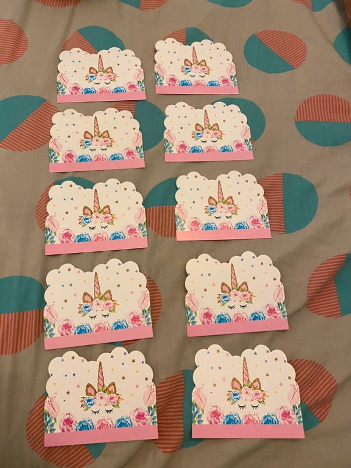 Cartons d’invitations licorne anniversaire - photo numéro 3