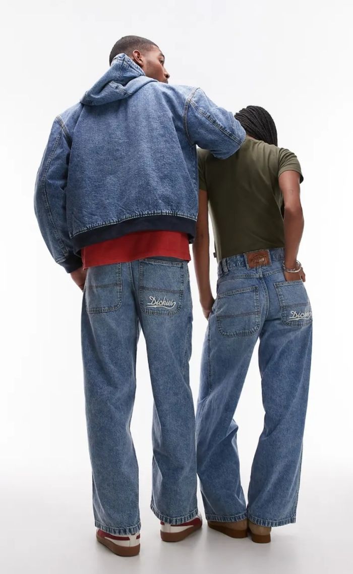 Jean Dickies neuf- loose wave ample- bleu clair délavé- T44 W34 - photo numéro 9
