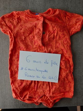 Barboteuse orange été fille