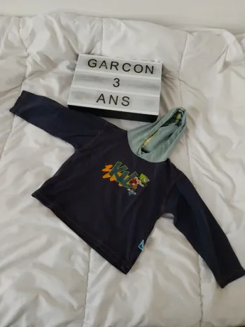 Pull à capuche garçon 3 ans Kidpaddle