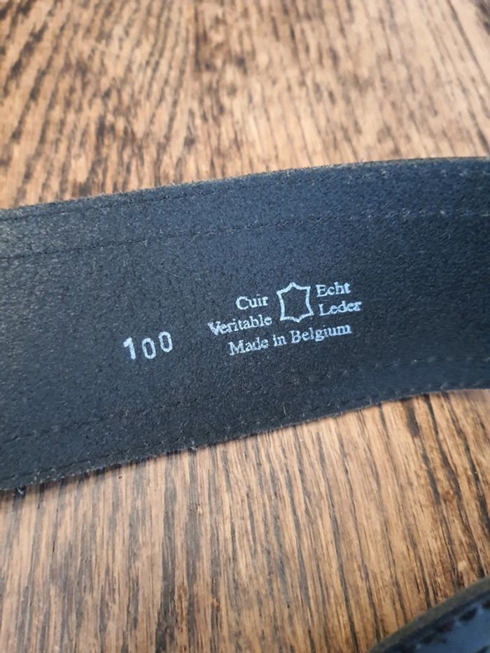 Jolie Ceinture noire cuir 1906 by Blue Star 100cm - photo numéro 11
