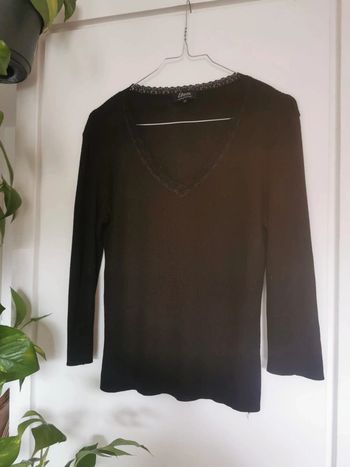 T-shirt col dentelle Etam