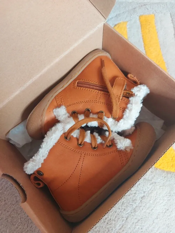 Bottines Naturino Bebay ZIP fourrées cognac 22 - photo numéro 14
