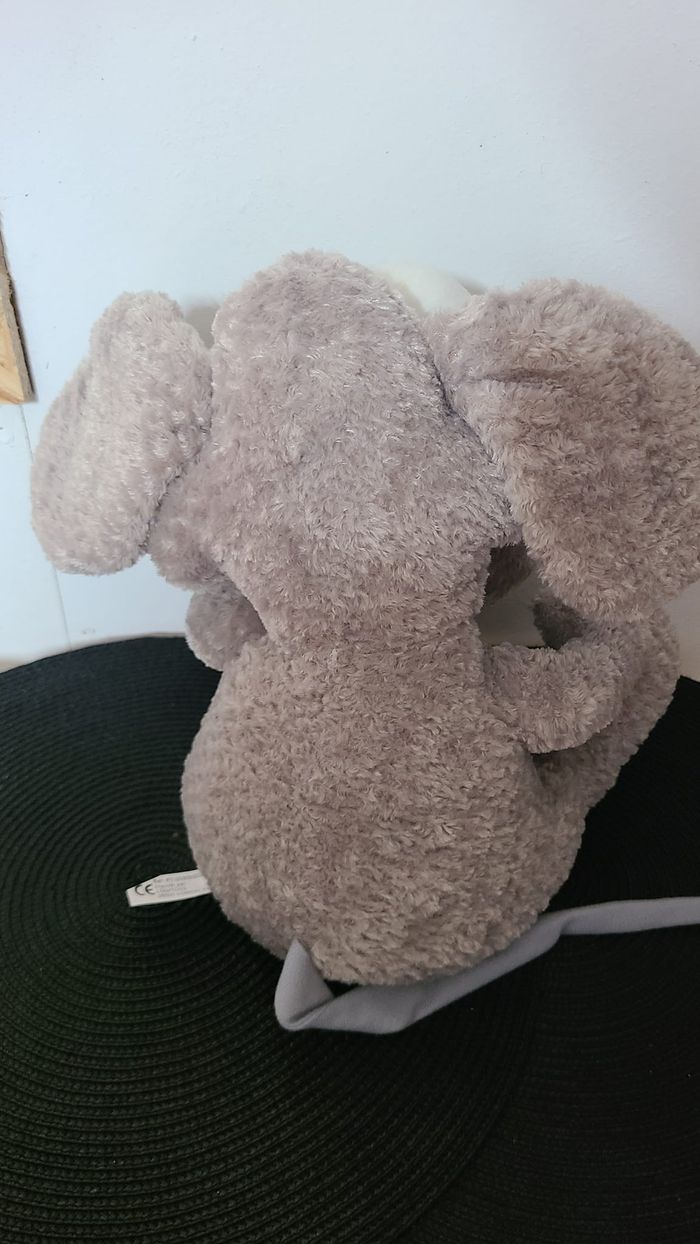 DOUDOU PELUCHE LOGITOYS SOURIS GRIS ROSE - photo numéro 3