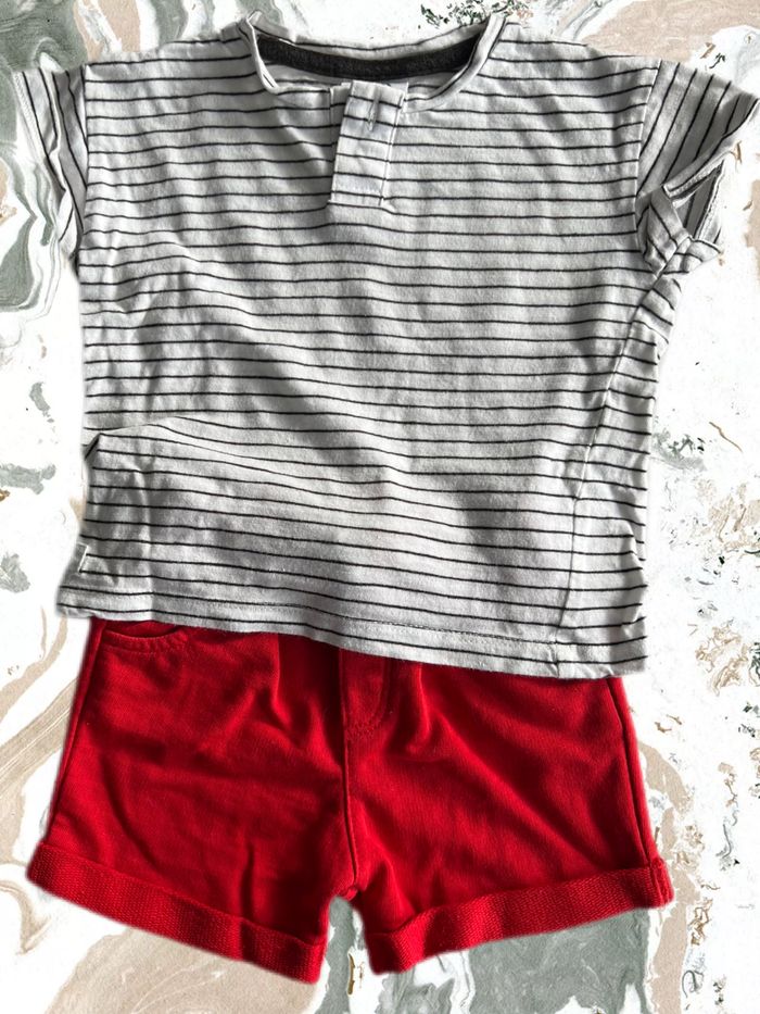 Lot t’shirt Zara et short Obaïbi 6 mois très bon état - photo numéro 2