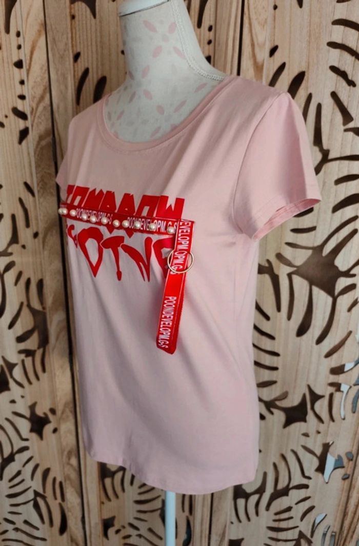 Tee shirt impression, perles Taille L/XL J&H Fashion - photo numéro 3