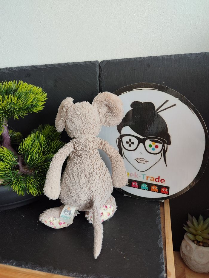 peluche souris jellycat small marron beige blanc fleur rose jelly 1958 blossom - photo numéro 2