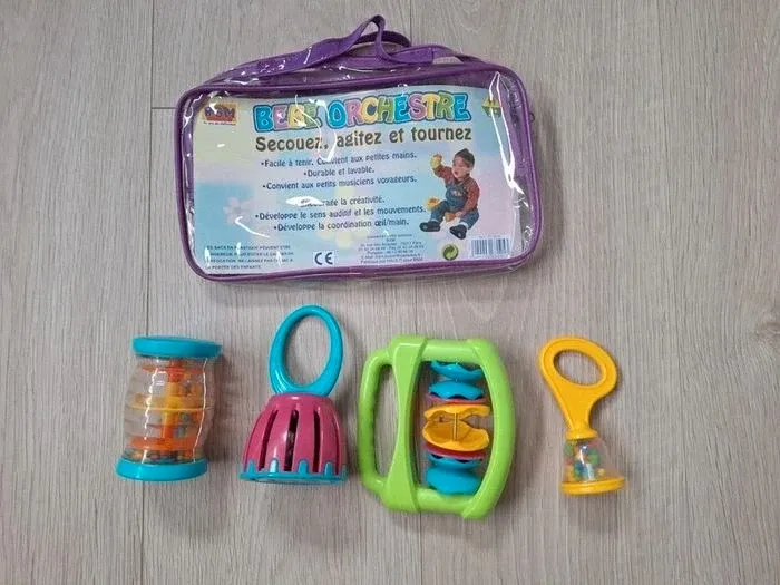 Lot de 4 hochets bébé orchestre BSM