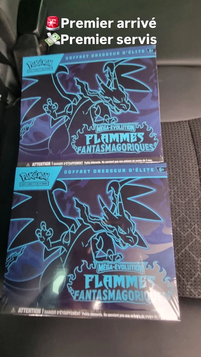 Lot de 2 Pokémon ETB Méga Évolutions ME2 – Flammes Fantasmagoriques
