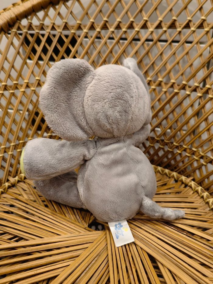 Doudou peluche éléphant Arthur et Lola bleu vert - photo numéro 4