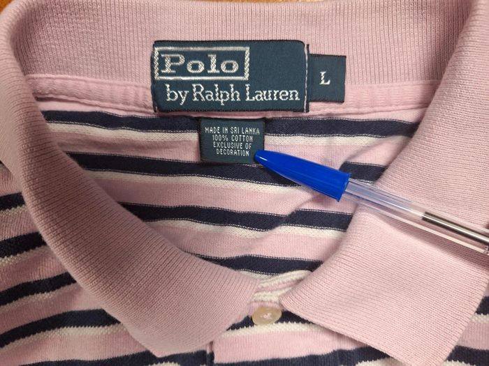 Polo Ralph Lauren rose a rayures - taille L - homme logo brodé (432) - photo numéro 6