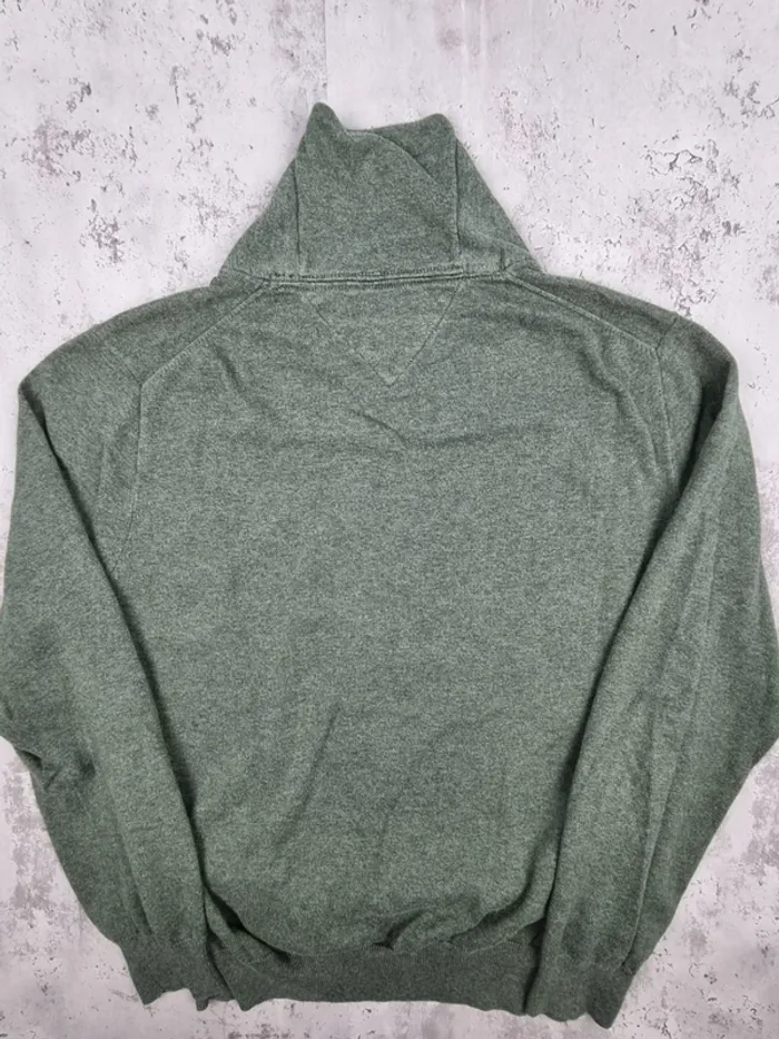 Pull fin col châle Tommy Hilfiger vert – Taille M Homme (mesures en photos) - photo numéro 4