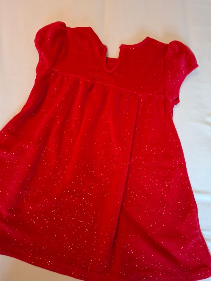 Superbe petite robe velours pailletée 24 mois tbe - photo numéro 6
