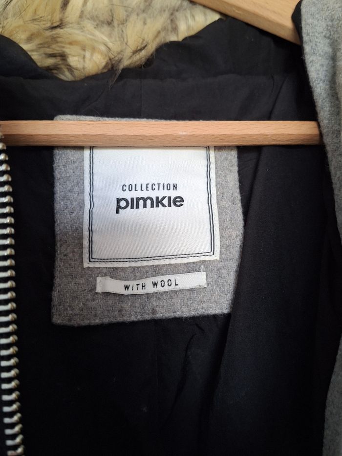 Manteau gris avec capuche fausse fourrure Pimkie  Taille L - photo numéro 4