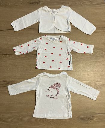 Lot t-shirts ML + gilet 6 mois