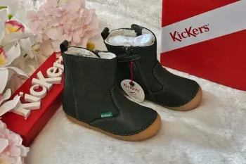 Bottes Bottines Cuir Zip Fourrées 1er pas 👣 semelle flexible Kickers T22