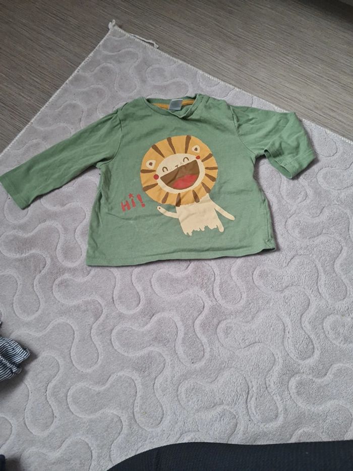 Tee shirt manches longues motif tigre 12 mois