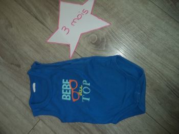 Body débardeur 3 mois bébé au top