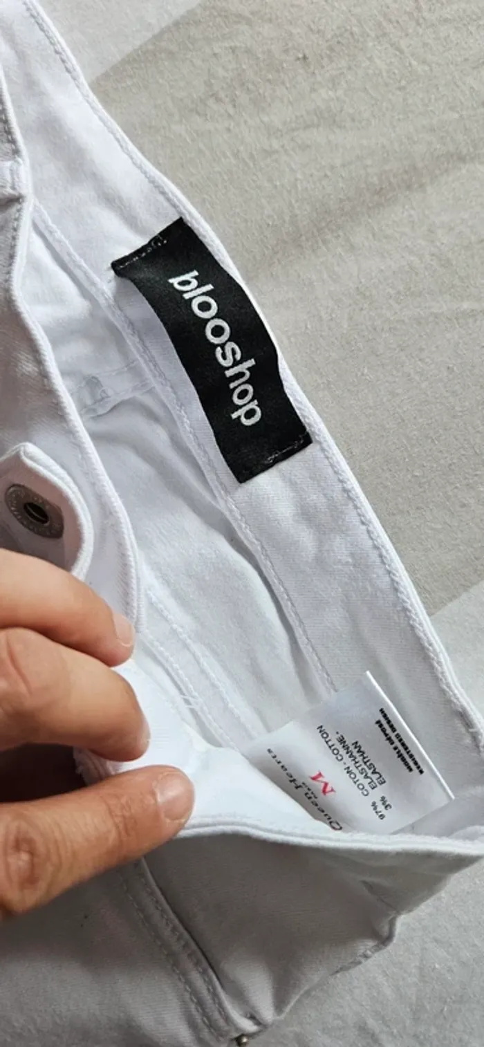 Jeans Blanc Blooshop Taille 38 Effet Mode Garanti - photo numéro 4