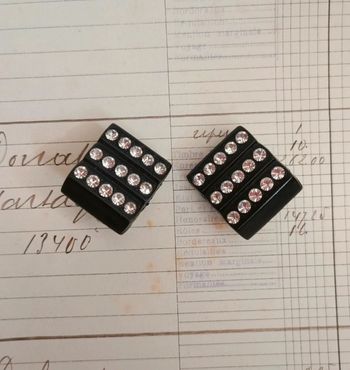 Paire clips vintage strass