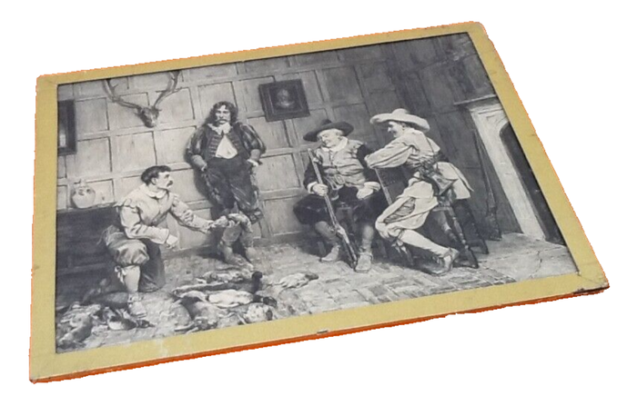 Sous verre à suspendre Scène de genre Retour de chasse