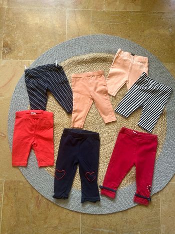 Lot  de 7 leggins fille 6 mois 