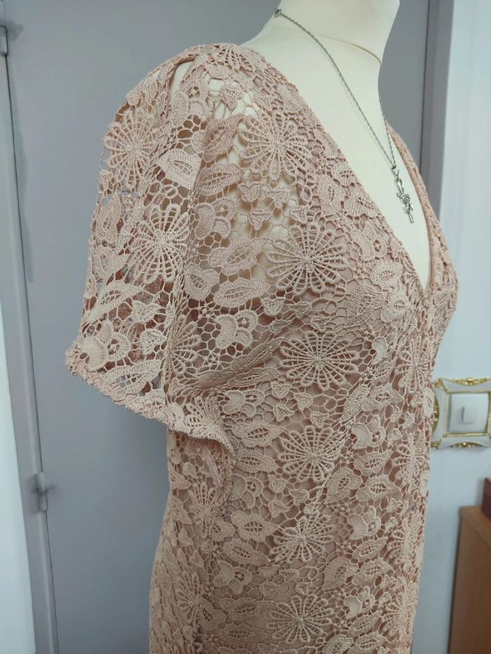 Robe rose poudré à dentelle Zara M 38 TBE - photo numéro 6
