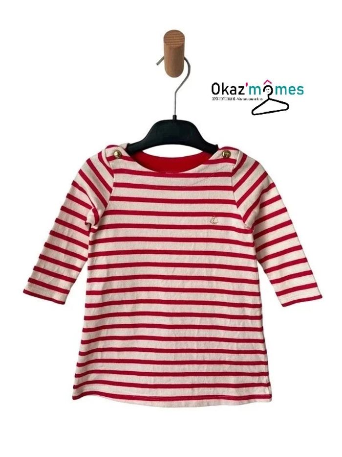 Robe marinière fuchsia à manches longues - Petit Bateau 18 mois (81cm)