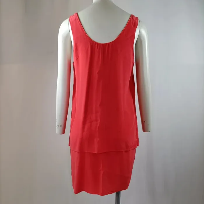 Robe rouge Pablo Gérard Darel coupe fluide superposée 100 % soie Taille 40 A1193 - photo numéro 3
