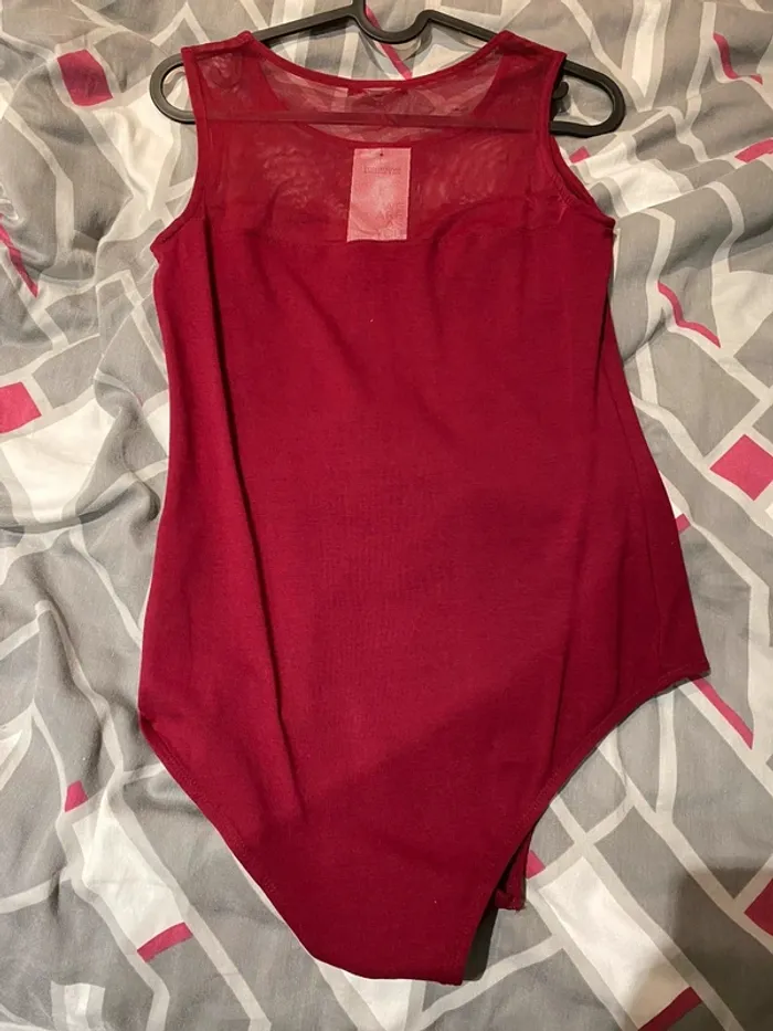 Body transparent bordeau femme M neuf - photo numéro 2
