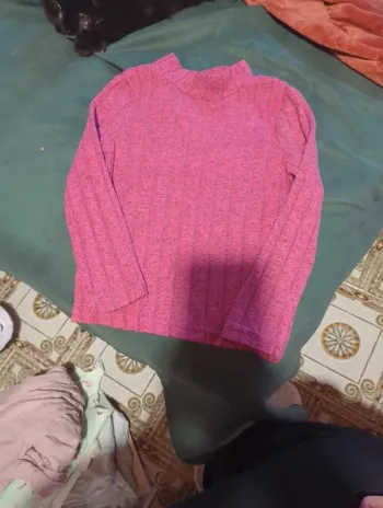 Pull côtelé fuschia