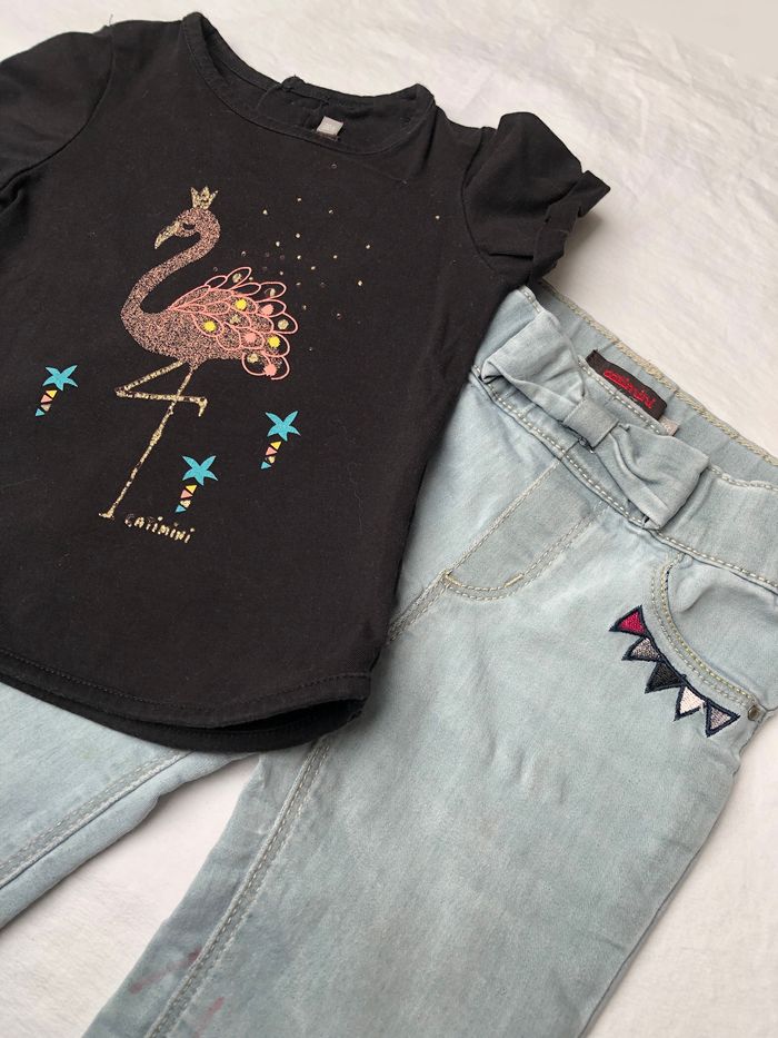 Ensemble t-shirt + pantalon Catimini 18 mois - photo numéro 2