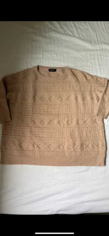 Pull d'hiver overisze beige rose taille unique