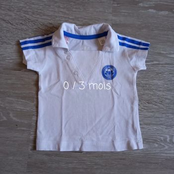 Tee shirt polo manches courtes 0/3 mois adidas