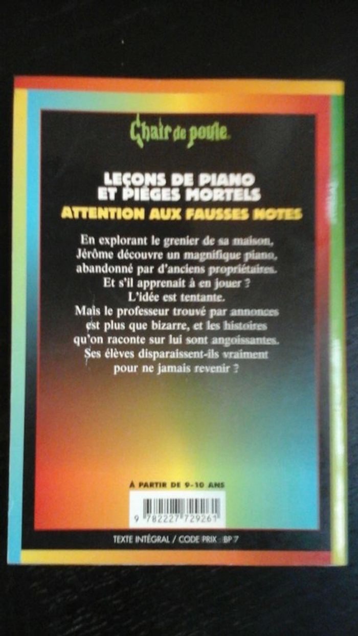 Livre Chair de Poule - leçons de piano et pièges mortels - photo numéro 2