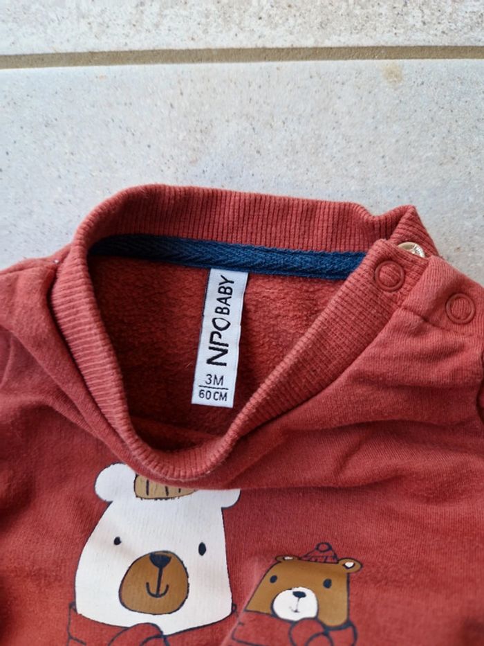 Ensemble pull et pantalon imitation velours 3 mois - photo numéro 4