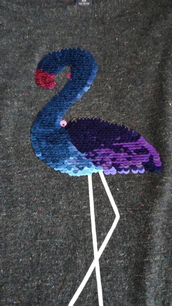 Robe paillettes et sequins flamant rose 8 ans - photo numéro 4